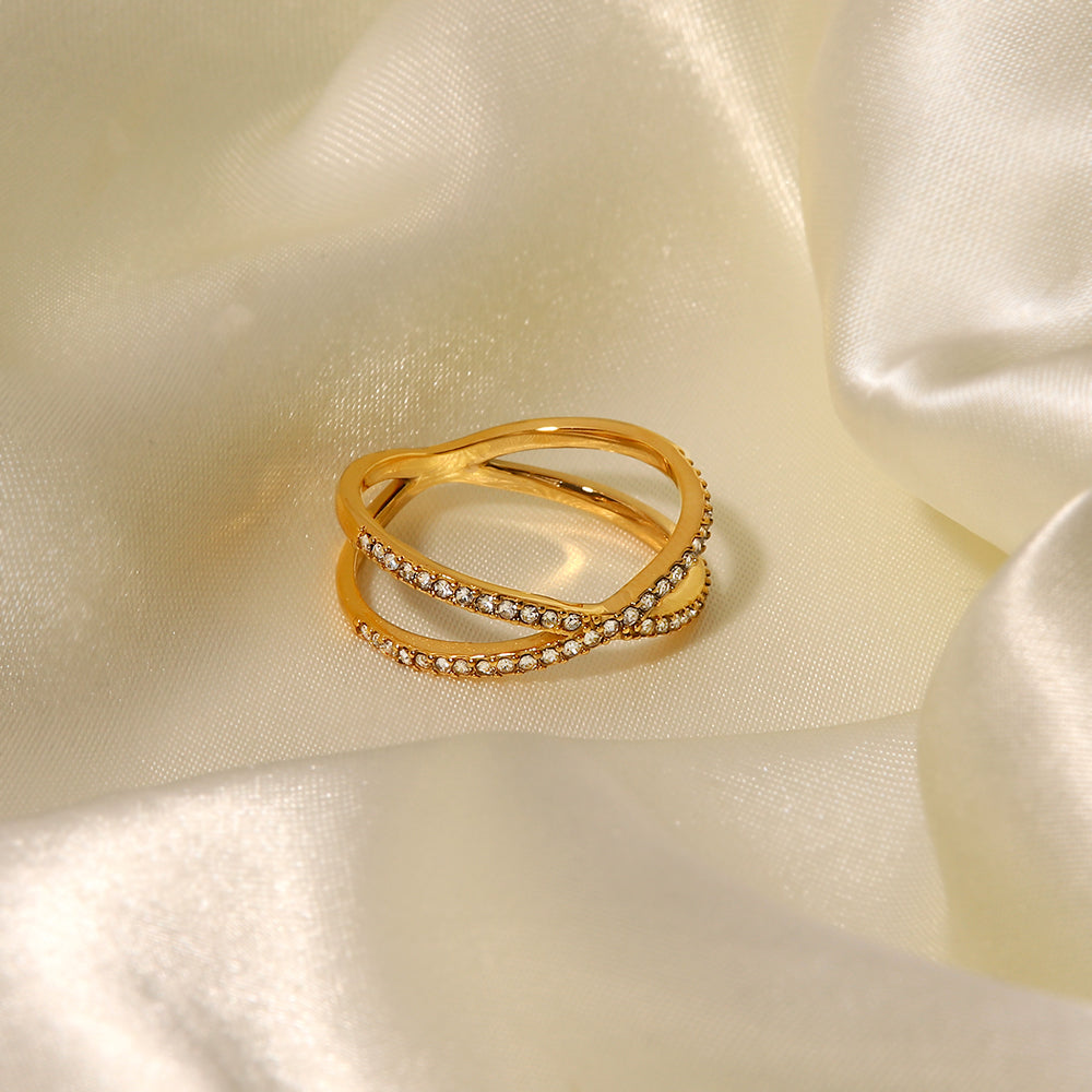 18K Gold Plated Two Circle Ring