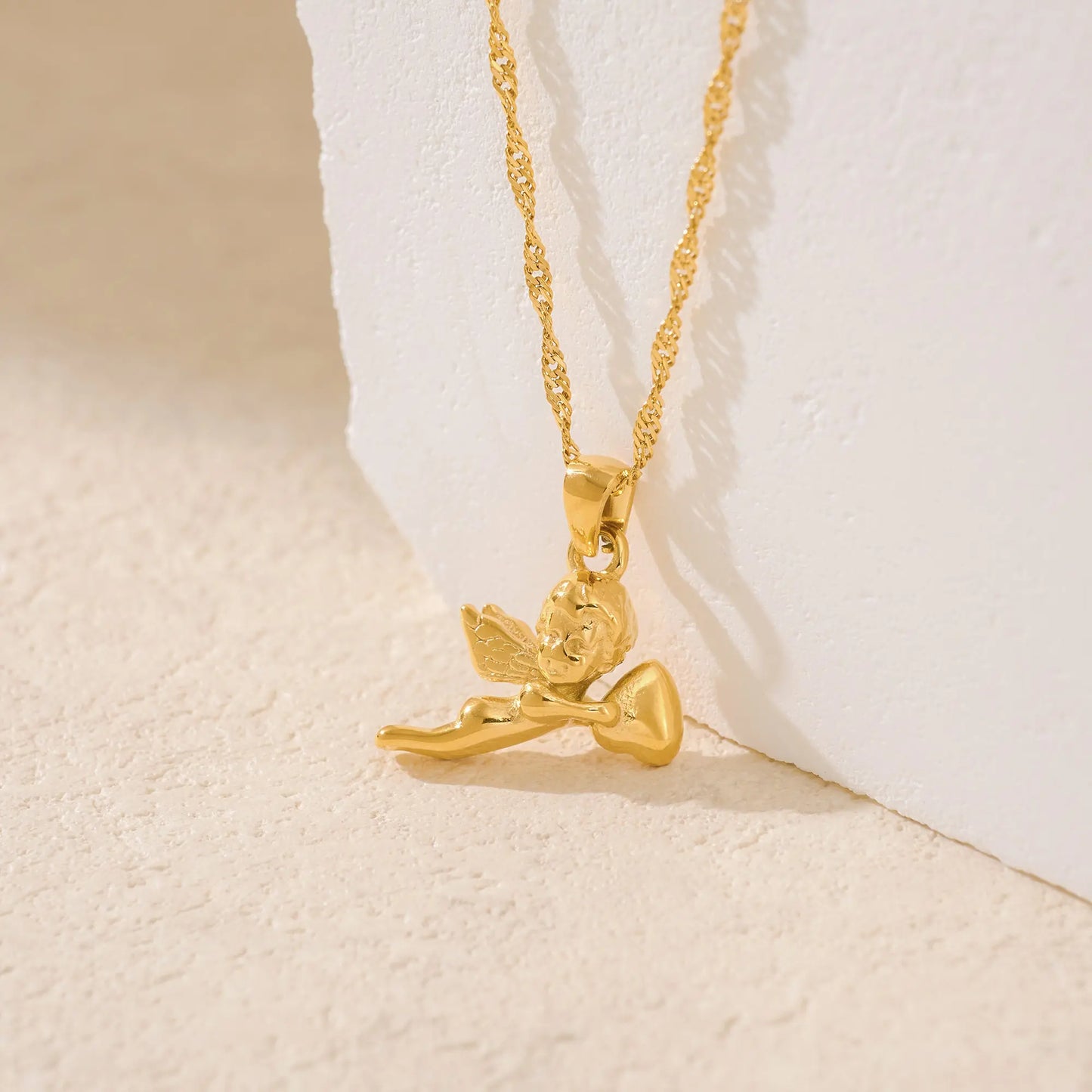 18KGP Cupid Angel Pendant Necklace