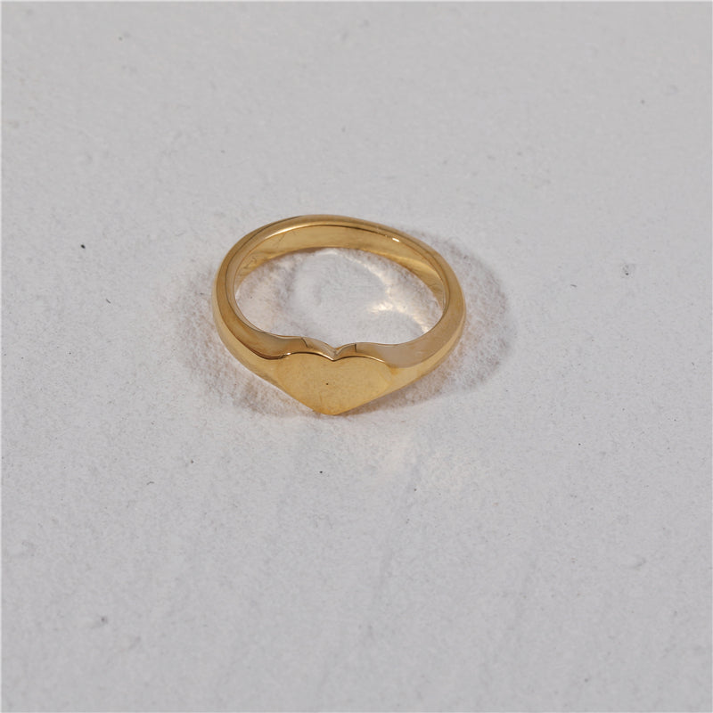 18K Gold Plated Heart Shape Ring