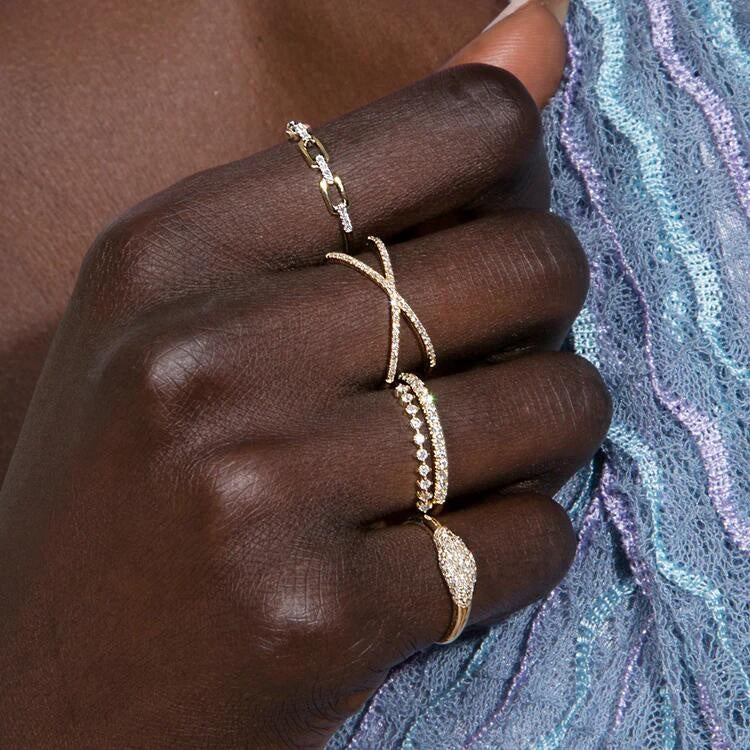 18K Gold Plated Two Circle Ring