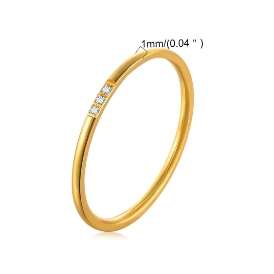 18KGP Dainty Three Stone ZC Ring