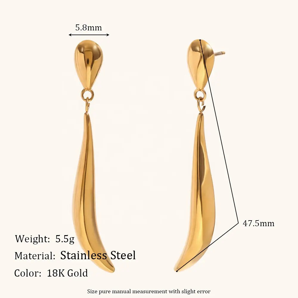 18K Gold Plated Long Drop Earring