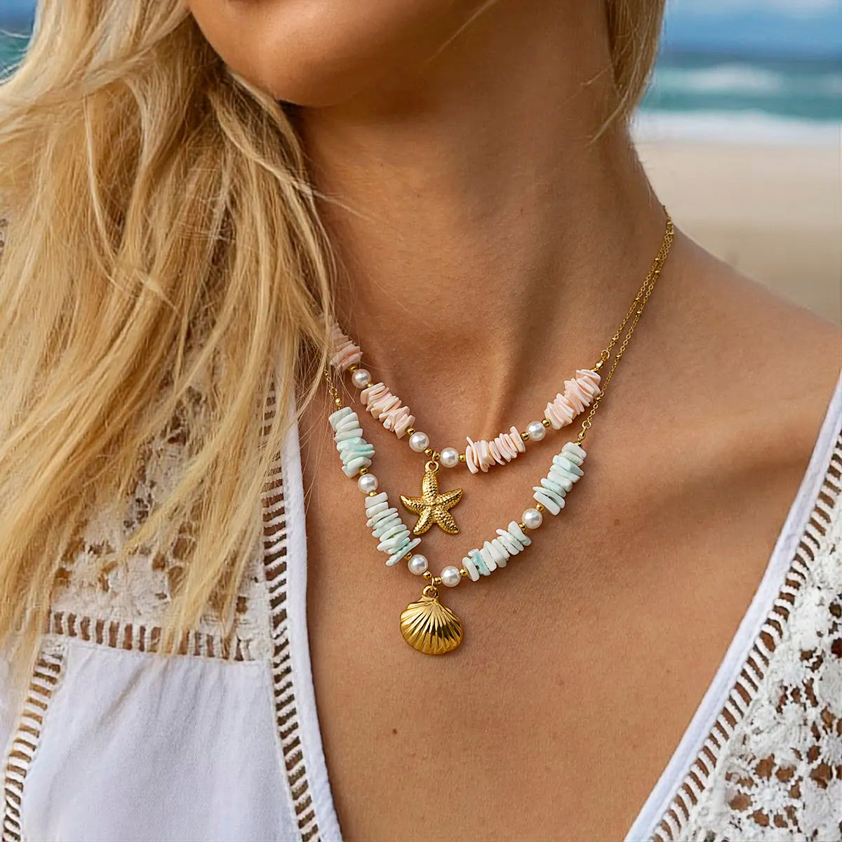 18K Gold Plated Ocean Charm Necklace