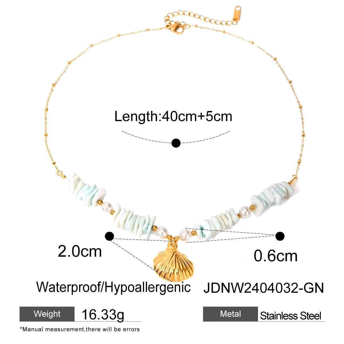 18K Gold Plated Ocean Charm Necklace