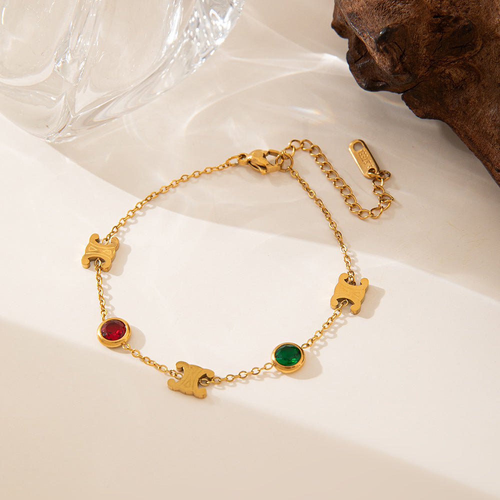18K Gold Plated Double C Colour Bracelet
