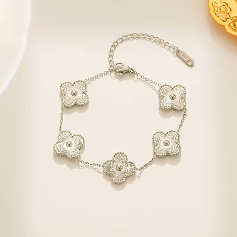 18K Gold Plated Sunburst Clover Bracelet