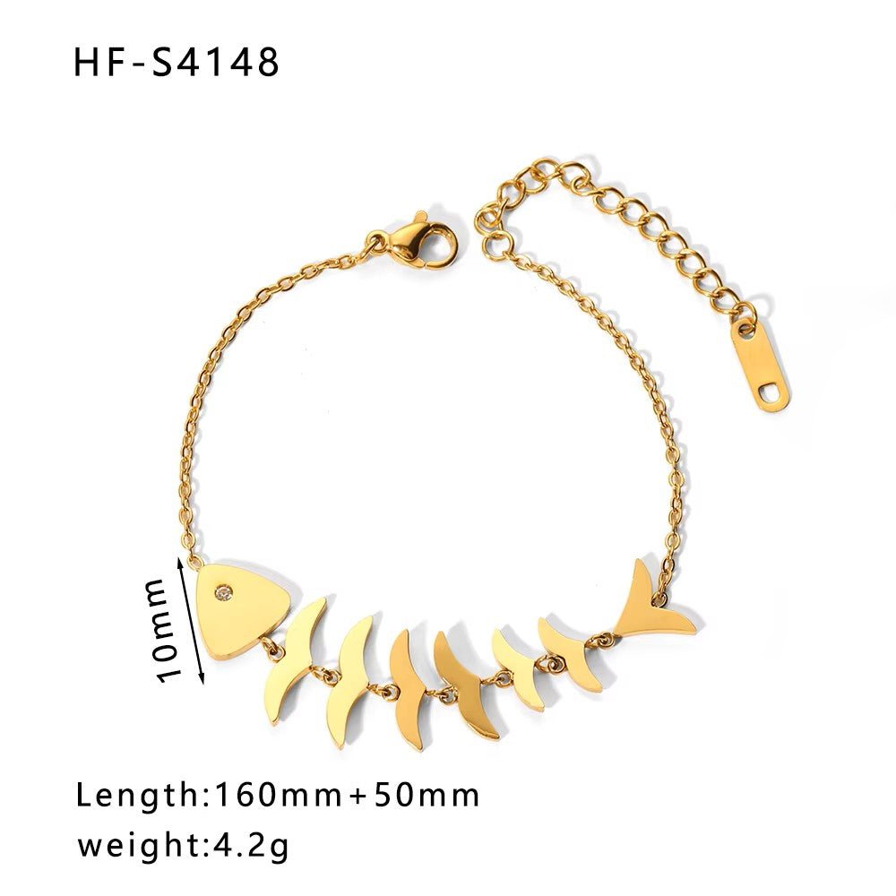 18K Gold Plated Fish Bracelet