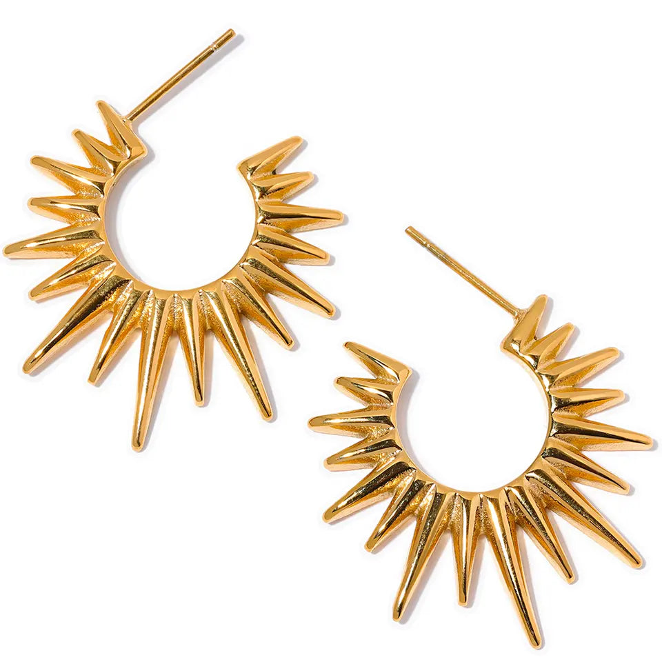 18K Gold Plated SUN Earrings