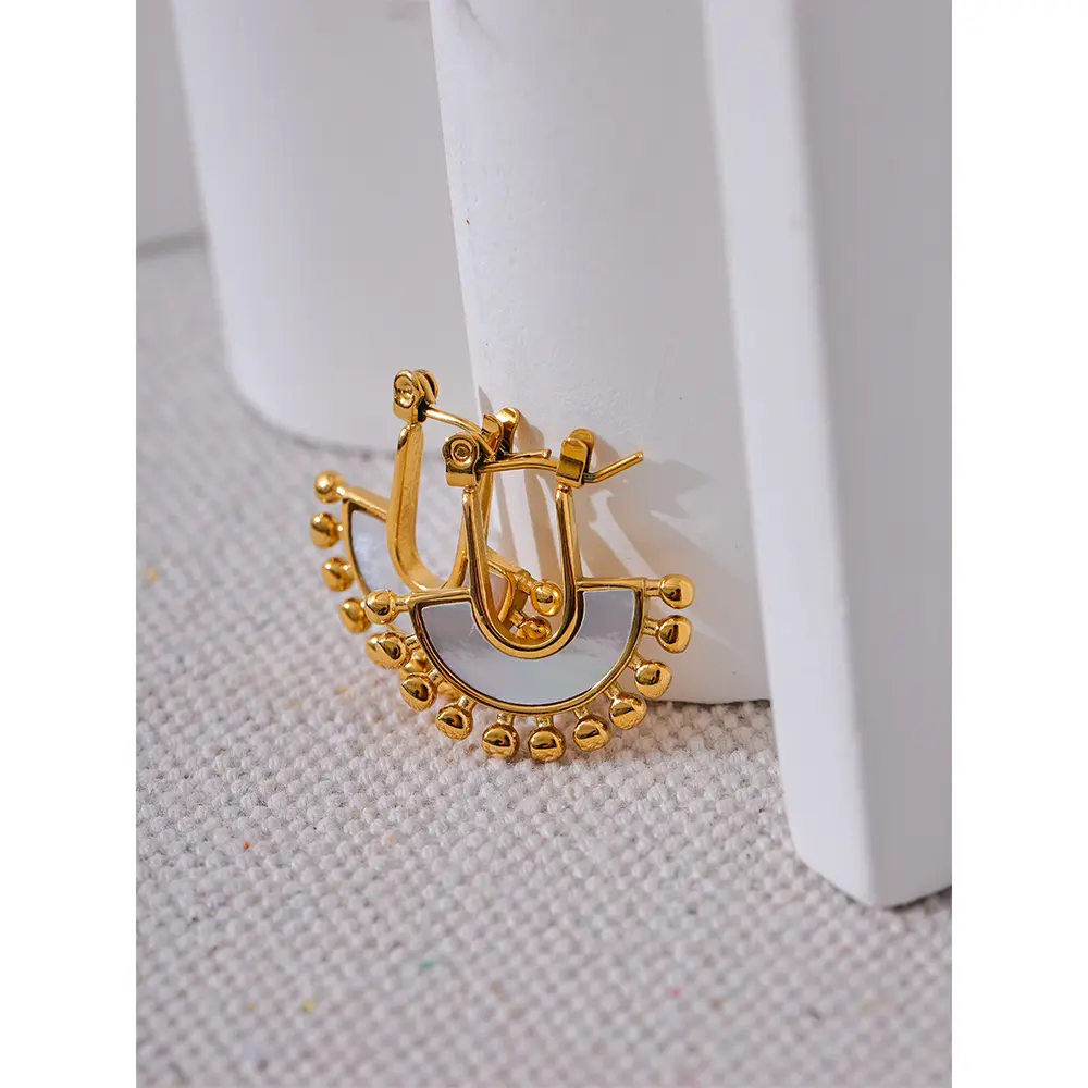 18K Gold Plated Shell-Fan Earring