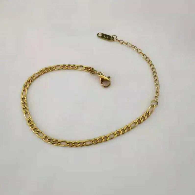 18K Gold Plated Figaro Bracelet