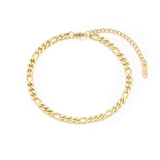 18K Gold Plated Figaro Bracelet